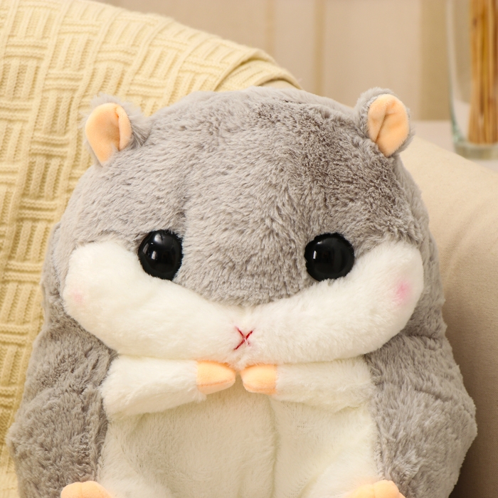 Мягкая игрушка «Хомяк» с пледом, 30 см, цвет серый