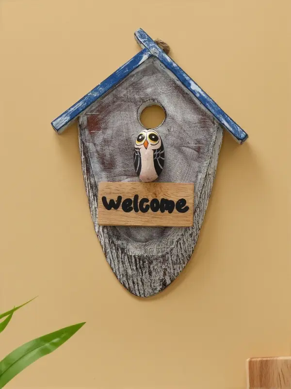 Панно "WELCOME" дерево 15х3х20 см, цв. белый