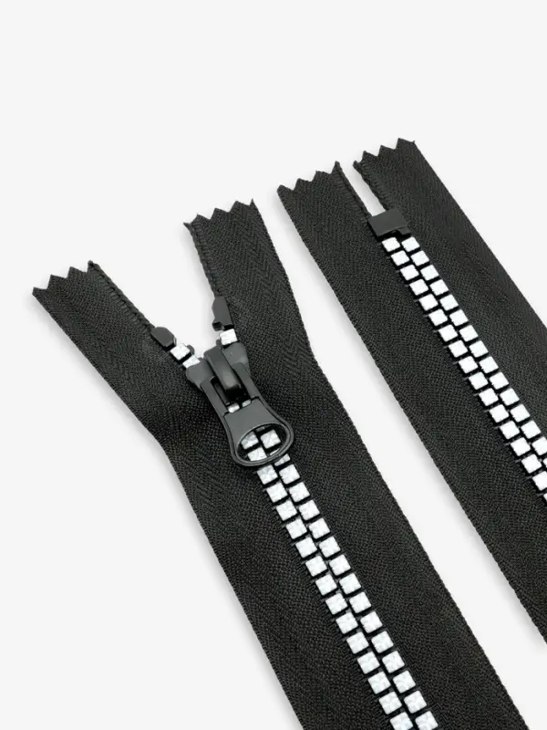 Молния &laquo;Трактор&raquo;, №8, неразъёмная, замок автомат, 18 см, чёрная, белая