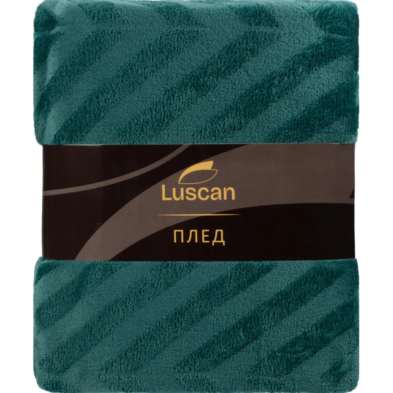 Плед микрофибра Luscan, фактура изумрудный 150x200