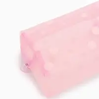 Косметичка дор Горох, сетка 18*7,5*10, отд на молнии, розовый Косметичка дор Горох, сетка 18*7,5*10, отд на молнии, розовый