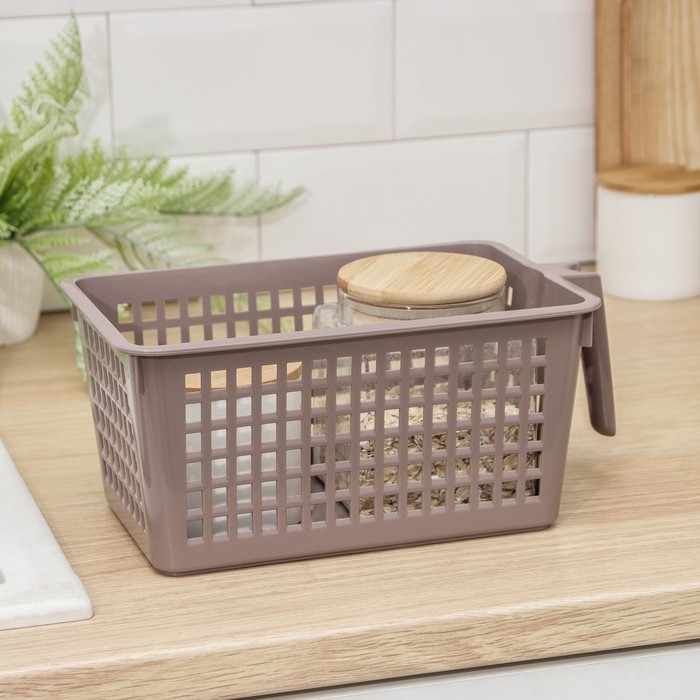 Корзина для хранения с ручкой, 28×16×12 см, МИКС Корзина для хранения с ручкой, 28×16×12 см, МИКС