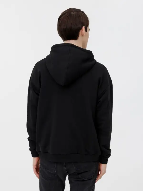 Толстовка унисекс оверсайз на молнии Zippy Terry, черная, размер XS/S