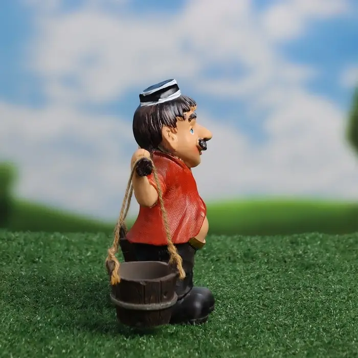 Садовая фигура из полистоуна &laquo;Дедушка с ведрами&raquo;, 20&times;7&times;19 см, Greengo