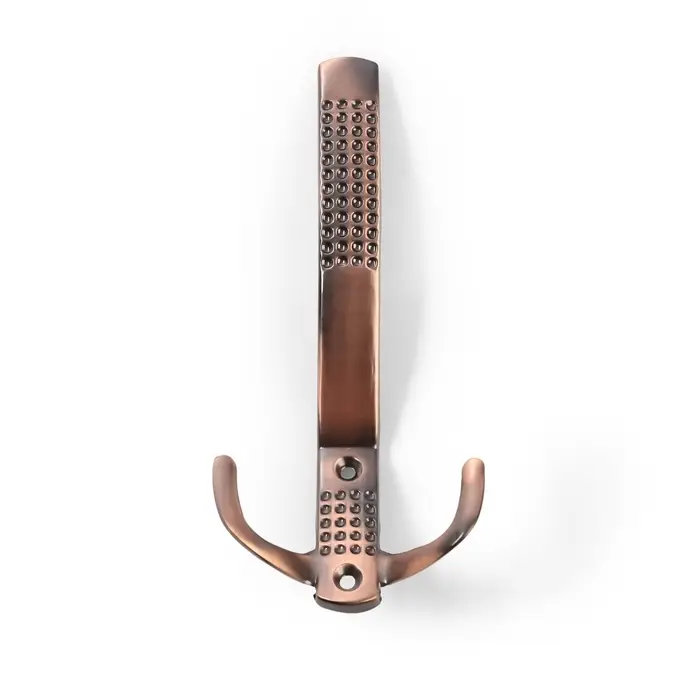 Крючок мебельный ТУНДРА TKT001, трехрожковый, медь