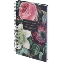 Бизнес-тетрадь, BS, А5, 120л., клетка, твердый, спираль. Flora, букет N4203