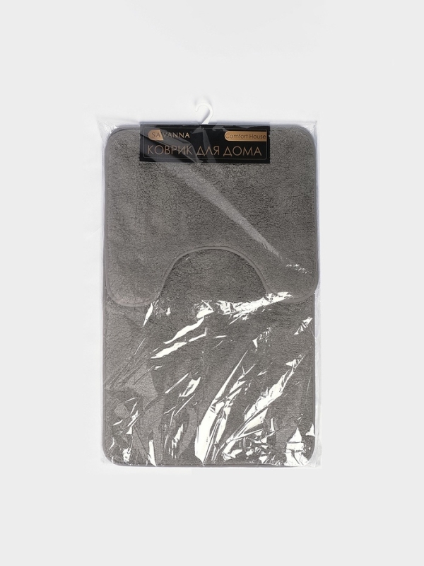 Набор ковриков для ванной Набор ковриков для ванной "Анси" из микрофибры Доляна 40х50 и 50х80 см, серый