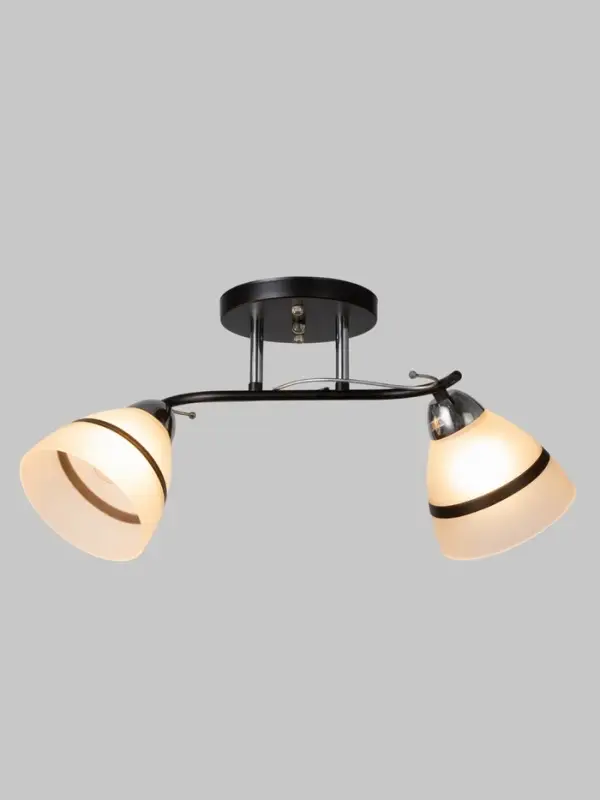 Люстра потолочная BayerLux &laquo;Лайма&raquo;, 2хЕ27, 40 Вт, черно-хромовый, 50&times;15&times;24 см