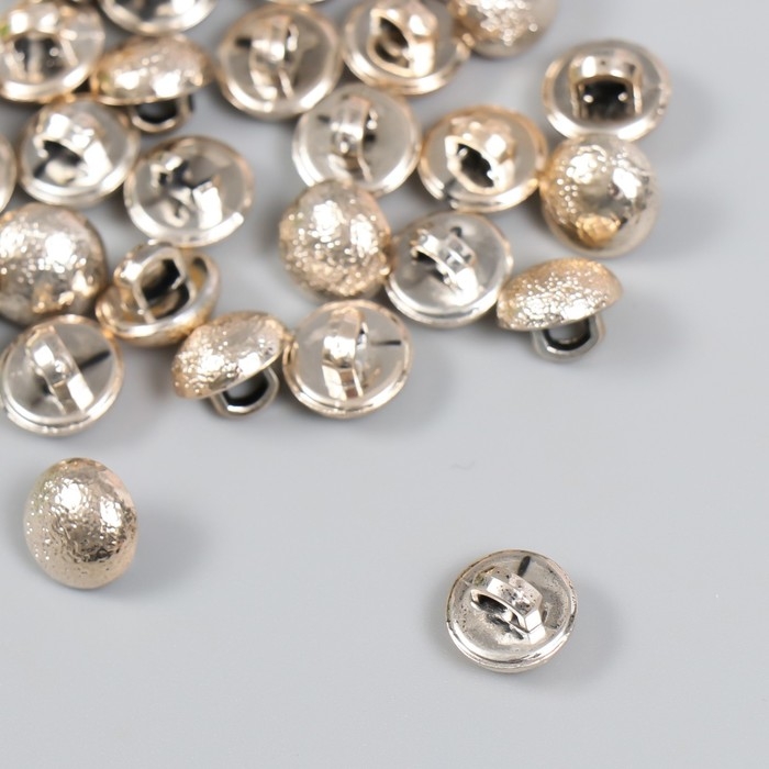 Пуговицы пластик для творчества на ножке "Золотое полушарие" шершавая набор 30 шт 1х1 см