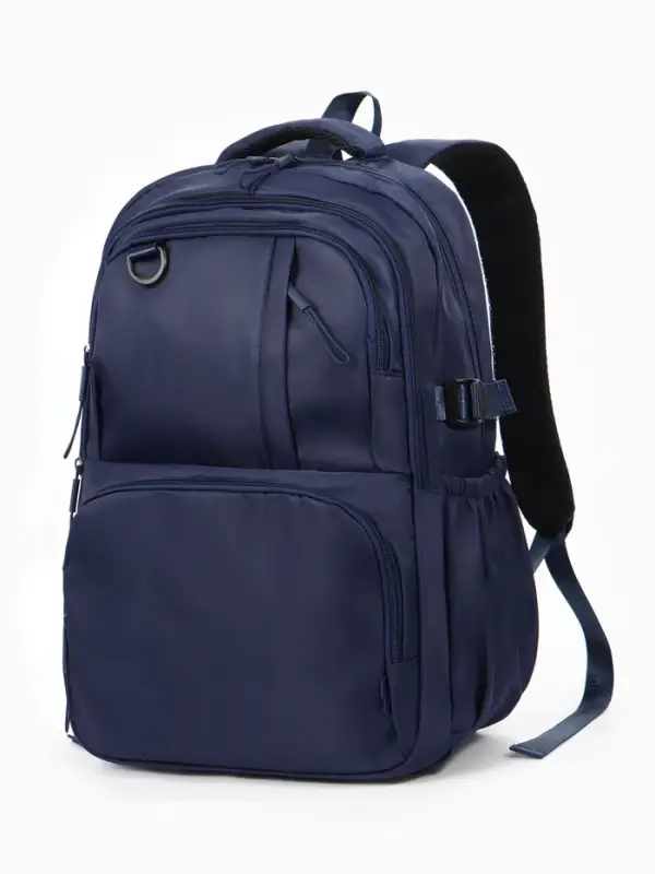 Рюкзак школьный, однотонный, 2 отделения, 6 карманов, 33&times;14.5&times;46 см, синий