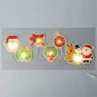 Светодиодная наклейка на окна &laquo;Праздничные элементы&raquo;, 0.5 м, 6 LED, от батареек CR2032&times;2, свечение тёплое белое