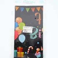 Скатерть одноразовая &laquo;С днём рождения&raquo;, 137&times;183 см, чёрная