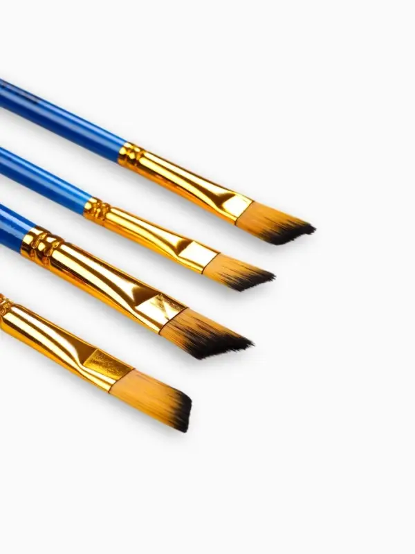 Кисть для рисования набор 4 шт. синтетика плоские Kiss №4, №6, №8, №10