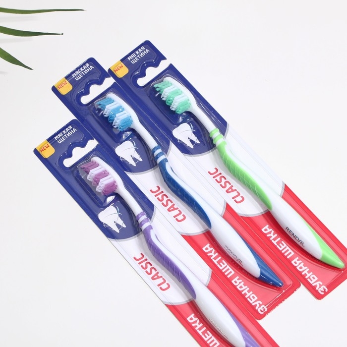 Зубная щётка Rendall Classic, мягкая, микс, 1 шт. Зубная щётка Rendall Classic, мягкая, микс, 1 шт.