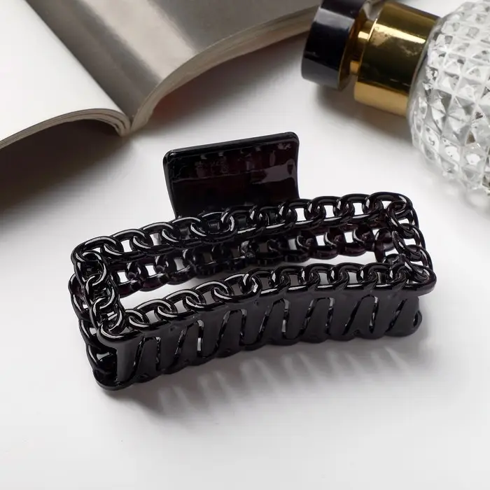 Краб для волос Краб для волос "Изабель" прямой, 9 см, чёрный