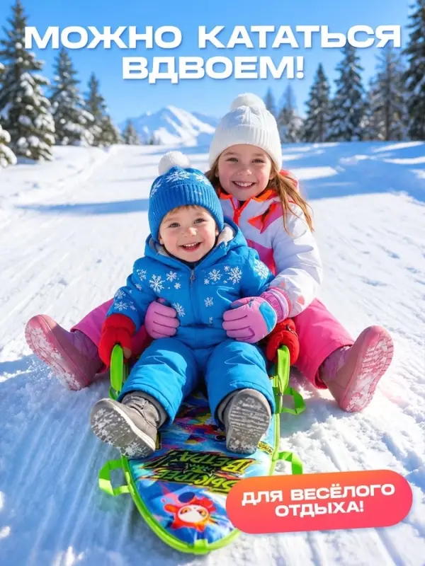 Ледянка Snow Cat &laquo;Быстрее ветра&raquo;, 90&times;40 см, толщина 1 см