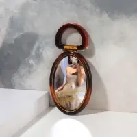 Зеркало настольное, с увеличением х2, двусторонне, настенное, 10.5&times;20 см, (8&times;12 см), цвет янтарный