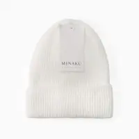 Шапка женская MINAKU с подворотом, р-р 54-56, цвет белый