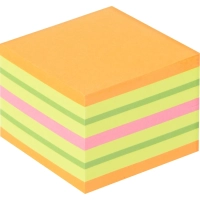 Стикеры Kores CUBO 50x50мм,смешан.неон.цв (оранж,желт,зелен,роз) 400л 48460