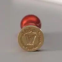 Печать для сургуча с пластиковой ручкой &laquo;Венок с буквой W&raquo;, 2.5&times;2.5&times;6.3 см