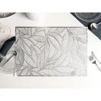 Салфетка сервировочная на стол Доляна &laquo;Листопад&raquo;, 45&times;30 см, серебряная