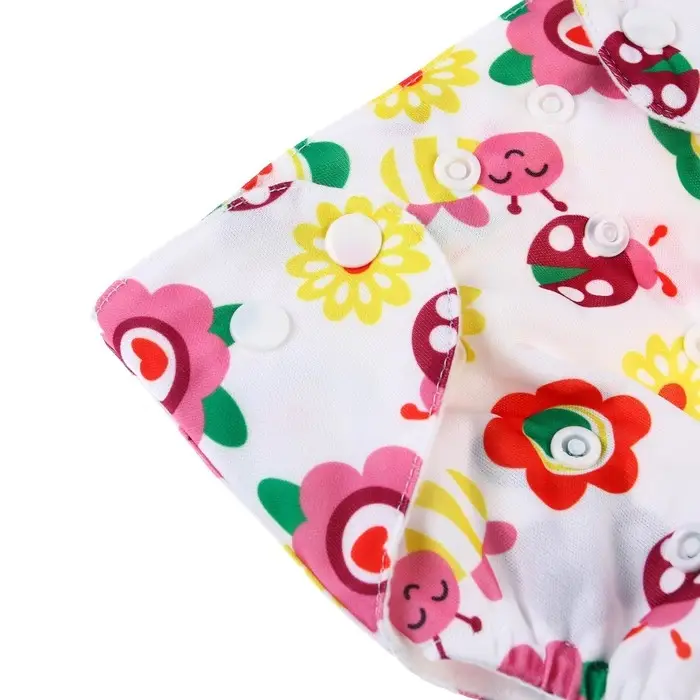 Многоразовый подгузник с 3-х слойным вкладышем Крошка Я &laquo;Цветочки&raquo;, 3-15 кг