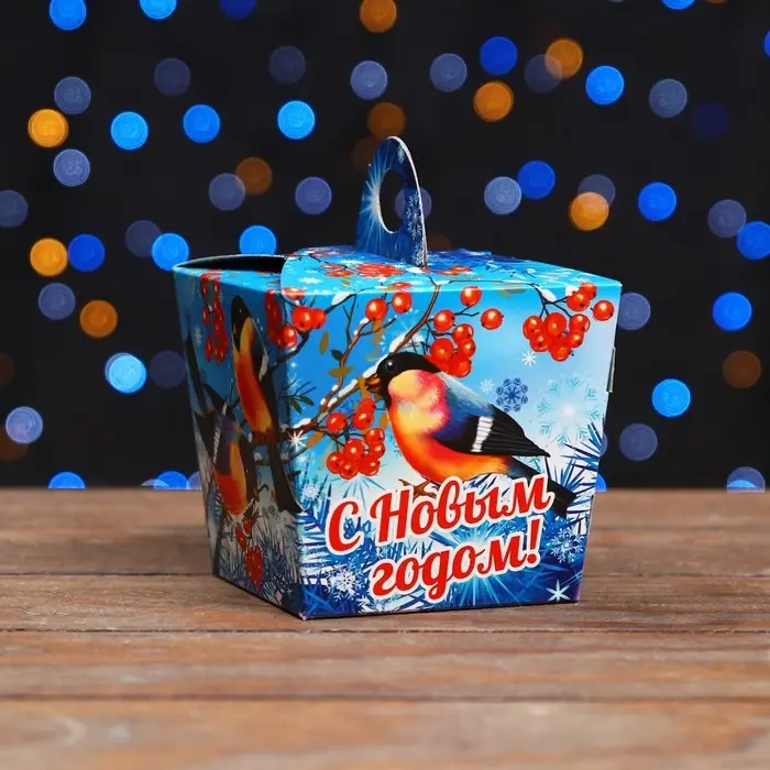Подарочная новогодняя коробка «Снегири», упаковка, 10×9.2×9.2 см Подарочная новогодняя коробка «Снегири», упаковка, 10×9.2×9.2 см