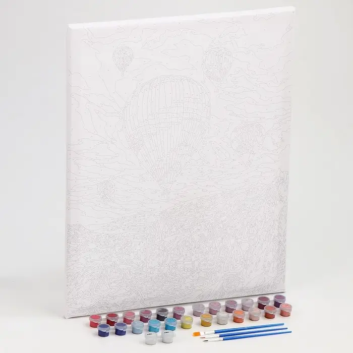 Картина по номерам на холсте с подрамником «Воздушный шар на закате» 40×50 см Картина по номерам на холсте с подрамником «Воздушный шар на закате» 40×50 см