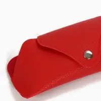 Футляр для очков, на кнопке, 16&times;3&times;6.3 см, красный