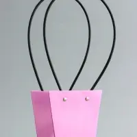 Сумка для цветов розовая влагостойкая, 12&times;12 - 8&times;8 - 12.5 см