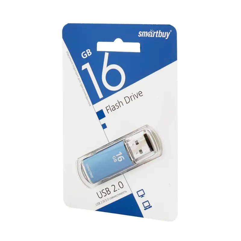 USB накопитель 16 GB Smart Buy V-Cut Blue