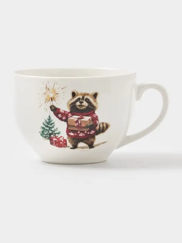 Чайная пара Доляна «Новогодние животные», 2 предмета: чашка 210 мл, блюдце d=15 см, фарфор, белая Чайная пара Доляна «Новогодние животные», 2 предмета: чашка 210 мл, блюдце d=15 см, фарфор, белая