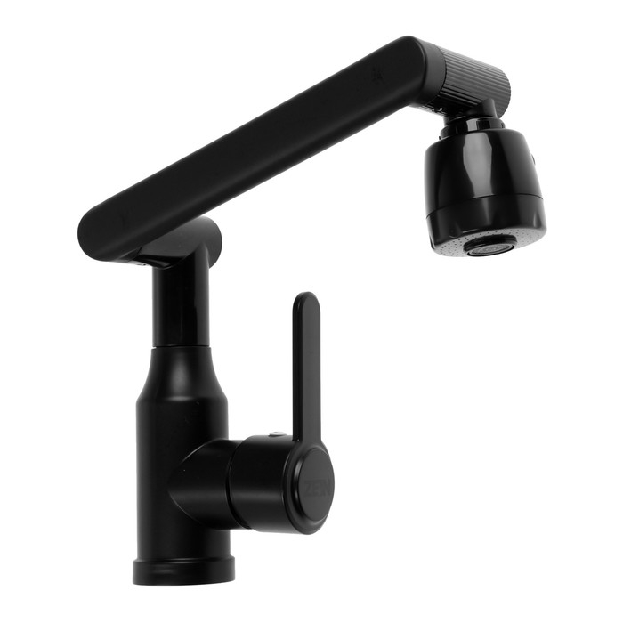 Смеситель для кухни ZEIN Z3705, регулируемый излив высотой 25 см, аэратор 2 режима, черный Смеситель для кухни ZEIN Z3705, регулируемый излив высотой 25 см, аэратор 2 режима, черный