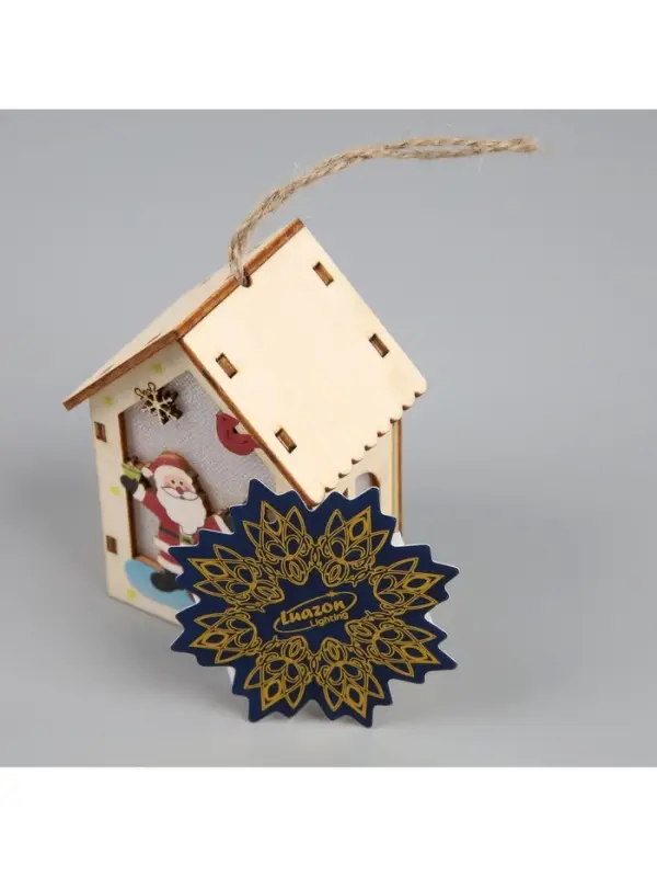 Ёлочная игрушка &laquo;Дед Мороз с подарками&raquo;, 4.5&times;5&times;5.6 см, 1 LED, от батареек, свечение тёплое белое