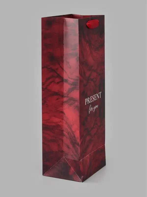 Пакет ламинированный под бутылку Present for you,13&times;36&times;10 см