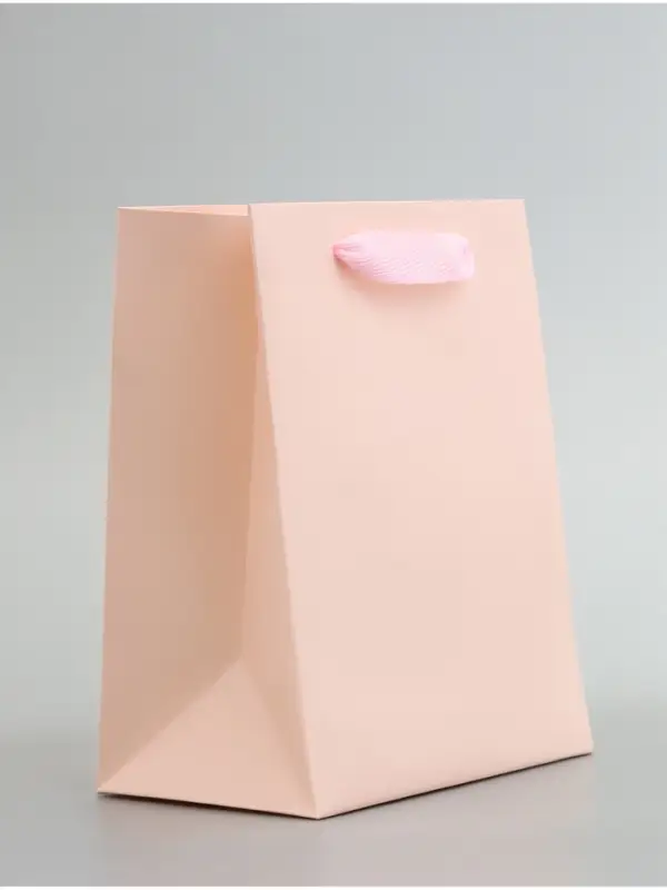 Пакет подарочный, с окном, 20&times;15&times;10 см, розовый