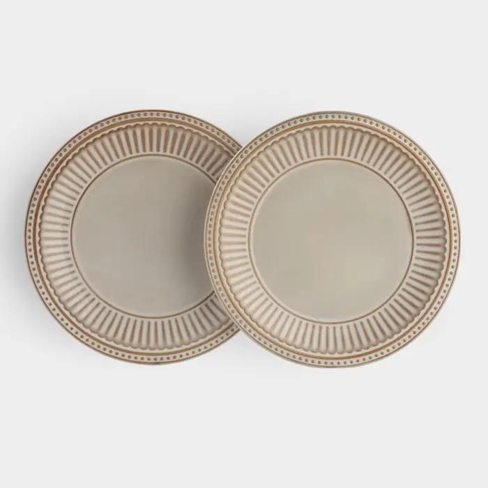 Тарелки Доляна &laquo;Винтаж&raquo;, d=27 см, набор 2 шт., керамика, бежевые
