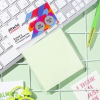 Бумага для заметок с клеевым краем  76x76 мм 100 л паст. зеленый