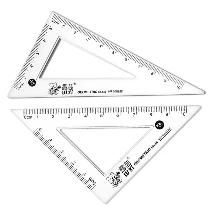 Набор треугольников, 2 штуки, 10 см Набор треугольников, 2 штуки, 10 см "Животные", прозрачный, пластик, в пакете