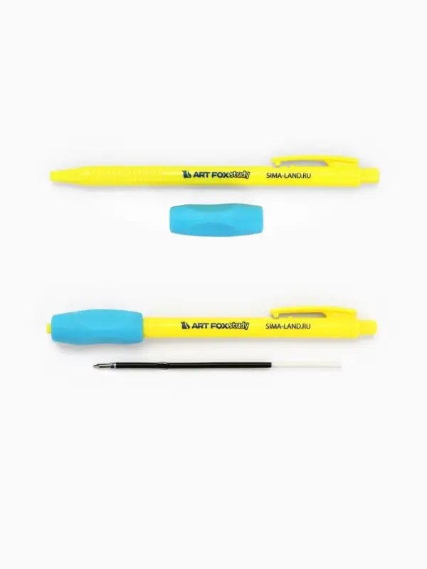 Ручка шариковая синяя паста 0.5 мм ArtFox Study тренажер для письма