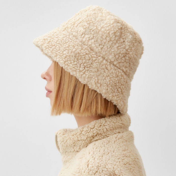 Панама зимняя двусторонняя MINAKU, цвет бежевый, р-р 56-58 Панама зимняя двусторонняя MINAKU, цвет бежевый, р-р 56-58