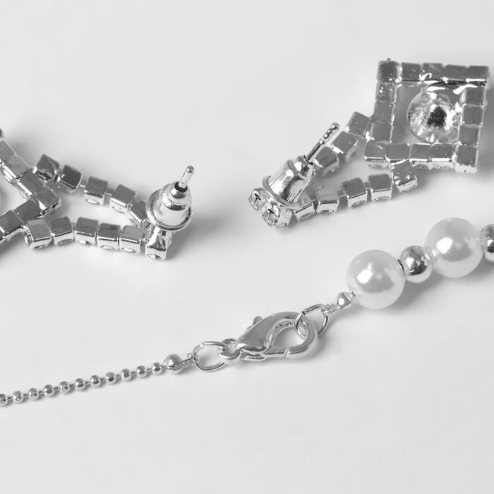 Гарнитур 2 предмета: серьги, кулон «Сияние» ромбики, МИКС, 40 см