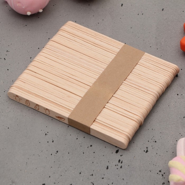 Палочки для мороженого деревянные «Пингвины», набор 50 шт, 11.4 х 1 см Палочки для мороженого деревянные «Пингвины», набор 50 шт, 11.4 х 1 см