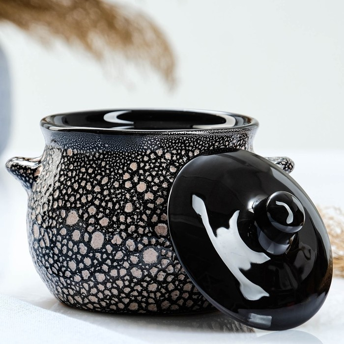 Горшок керамический для запекания "Пиканто" 0,65л / 12,5х11,5см, мрамор