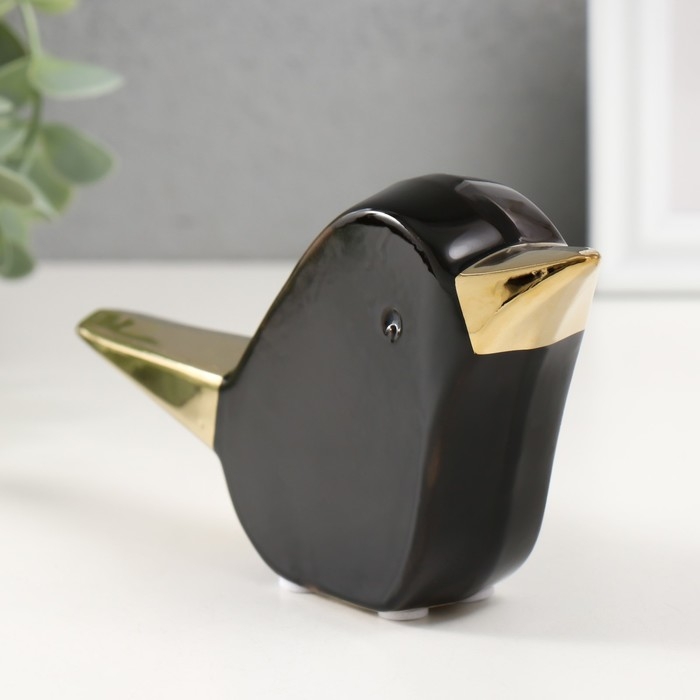 Сувенир керамика Сувенир керамика "Птица" чёрный с золотом 15,5х3,3х9 см