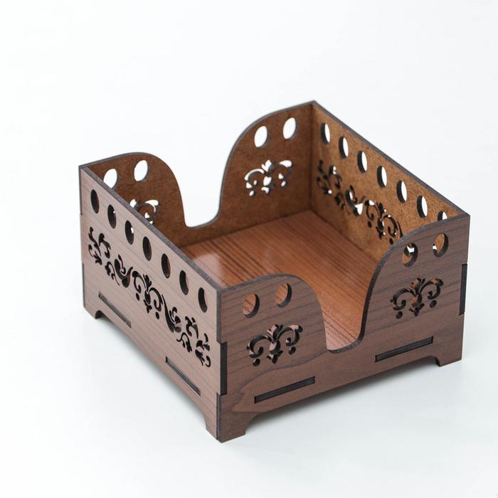 Салфетница Доляна «Орех», 12,5×12,5 см, с салфетками, деревянная, цвет коричневый Салфетница Доляна «Орех», 12,5×12,5 см, с салфетками, деревянная, цвет коричневый