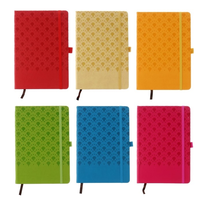 Ежедневник недатированный А5, 100 листов в клетку, на резинке, обложка кожзам, МИКС Ежедневник недатированный А5, 100 листов в клетку, на резинке, обложка кожзам, МИКС