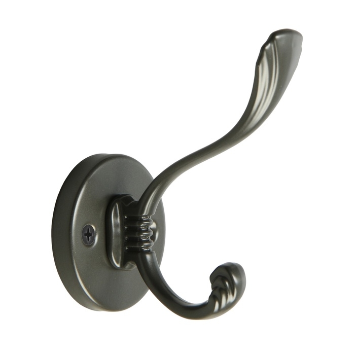 Крючок мебельный CAPPIO GRACE, двухрожковый, графит Крючок мебельный CAPPIO GRACE, двухрожковый, графит