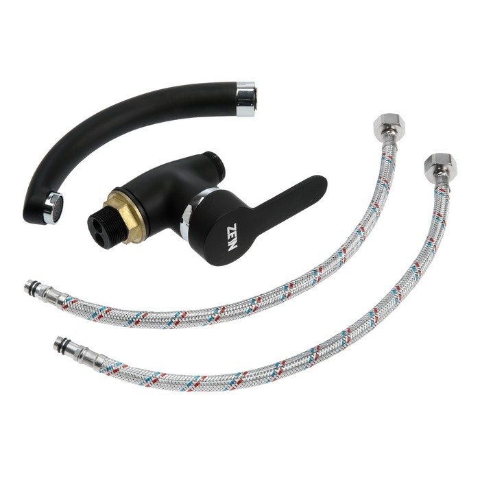 Смеситель для кухни ZEIN Z2231, излив Смеситель для кухни ZEIN Z2231, излив "утка", картридж керамика 40 мм, черный