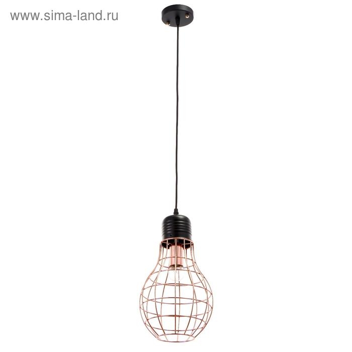 Светильник BayerLux 34522/1 E27 40Вт черный-розовое золото 19х19х36-136 см